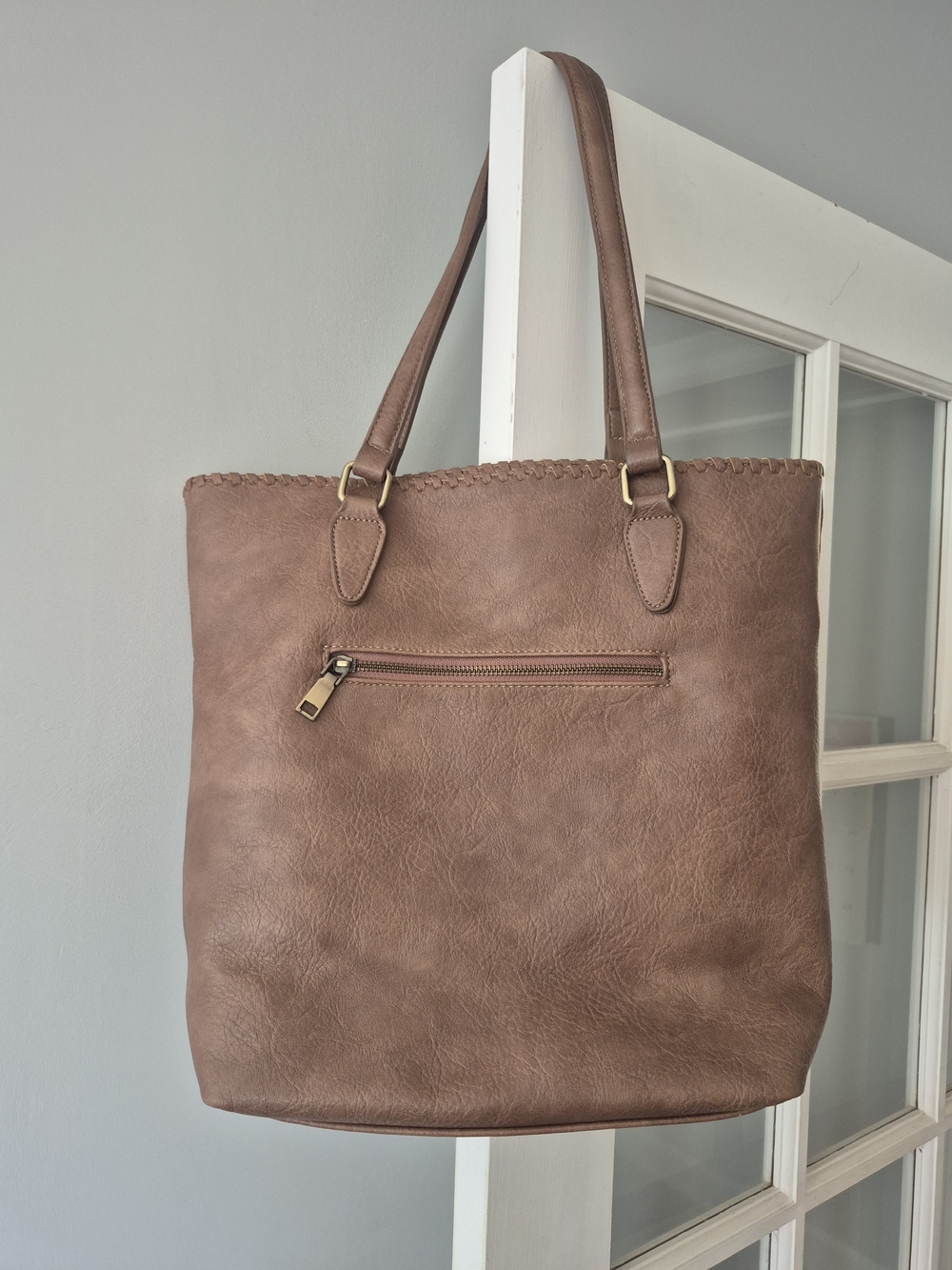 Antik Kraft Caroline Tote Bag –Taupe Vegan Leather Perfect Condition Large Purse